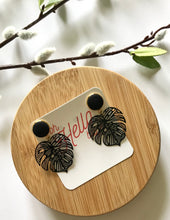Load image into Gallery viewer, The Black Monstera Earrings
